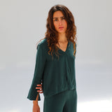 Flow Cupro Silk Top Green