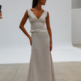 Maxi Linen Skirt Beige