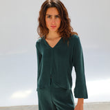 Flow Cupro Silk Top Green