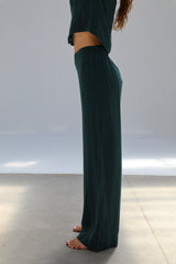 Flow Cupro Silk Pants Green