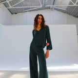 Flow Cupro Silk Top Green