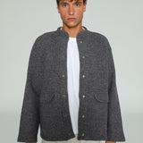 Wool Coat Buttons Grey