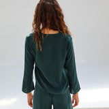 Flow Cupro Silk Top Green