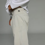 Corduroy Modern Comfy Pleated Pants Natural