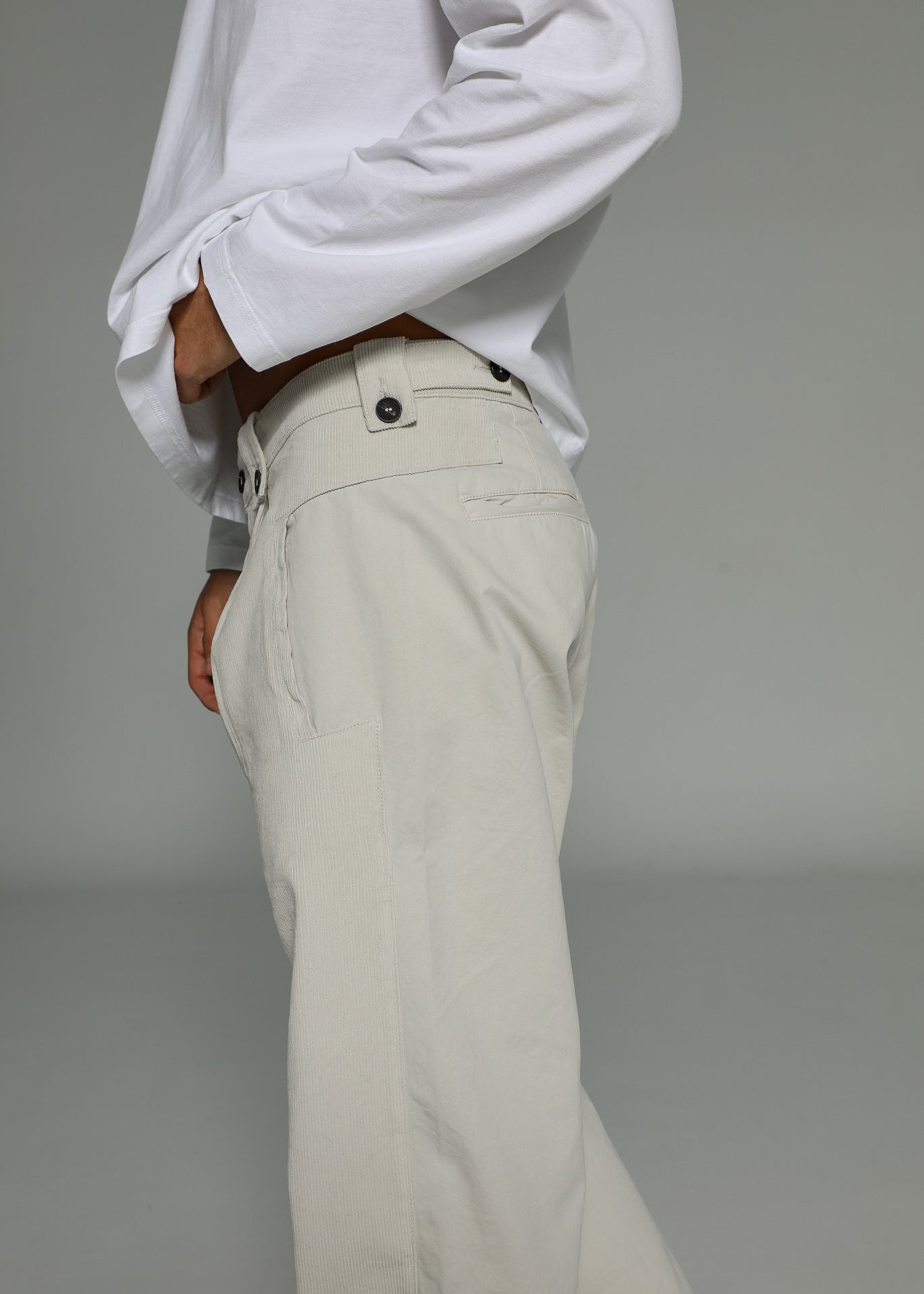 Corduroy Modern Comfy Pleated Pants Natural