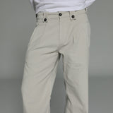 Corduroy Modern Comfy Pleated Pants Natural