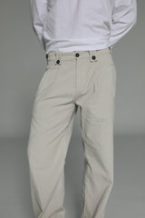 Corduroy Modern Comfy Pleated Pants Natural