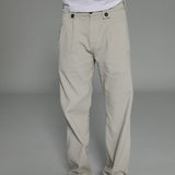 Corduroy Modern Comfy Pleated Pants Natural