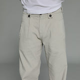 Corduroy Modern Comfy Pleated Pants Natural