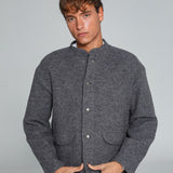 Wool Coat Buttons Grey