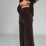 Lace Cupro Pants Brown