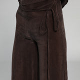 Lace Cupro Pants Brown