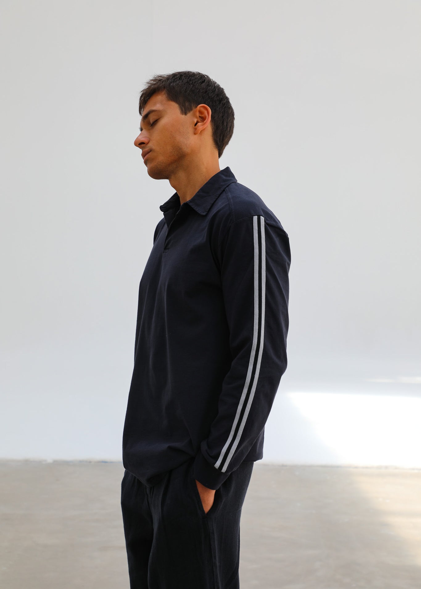 Modern Polo Stripe Detail Navy & White