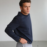 Soft Modern Long Trendy Side Pocket Dark Navy