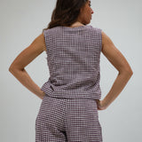 Vichy Vest Purple & White