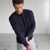 Soft Modern Long Trendy Side Pocket Dark Navy
