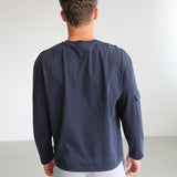 Soft Modern Long Trendy Side Pocket Dark Navy