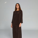 Maxi Cupro Dress Brown