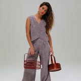 Vichy Vest Purple & White