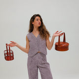 Vichy Vest Purple & White