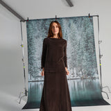 Maxi Cupro Dress Brown