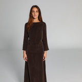 Maxi Cupro Dress Brown