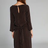 Maxi Cupro Dress Brown