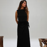 Long Knot Skirt Black