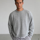 Round Knit Sweater Light Grey