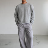 Round Knit Sweater Light Grey
