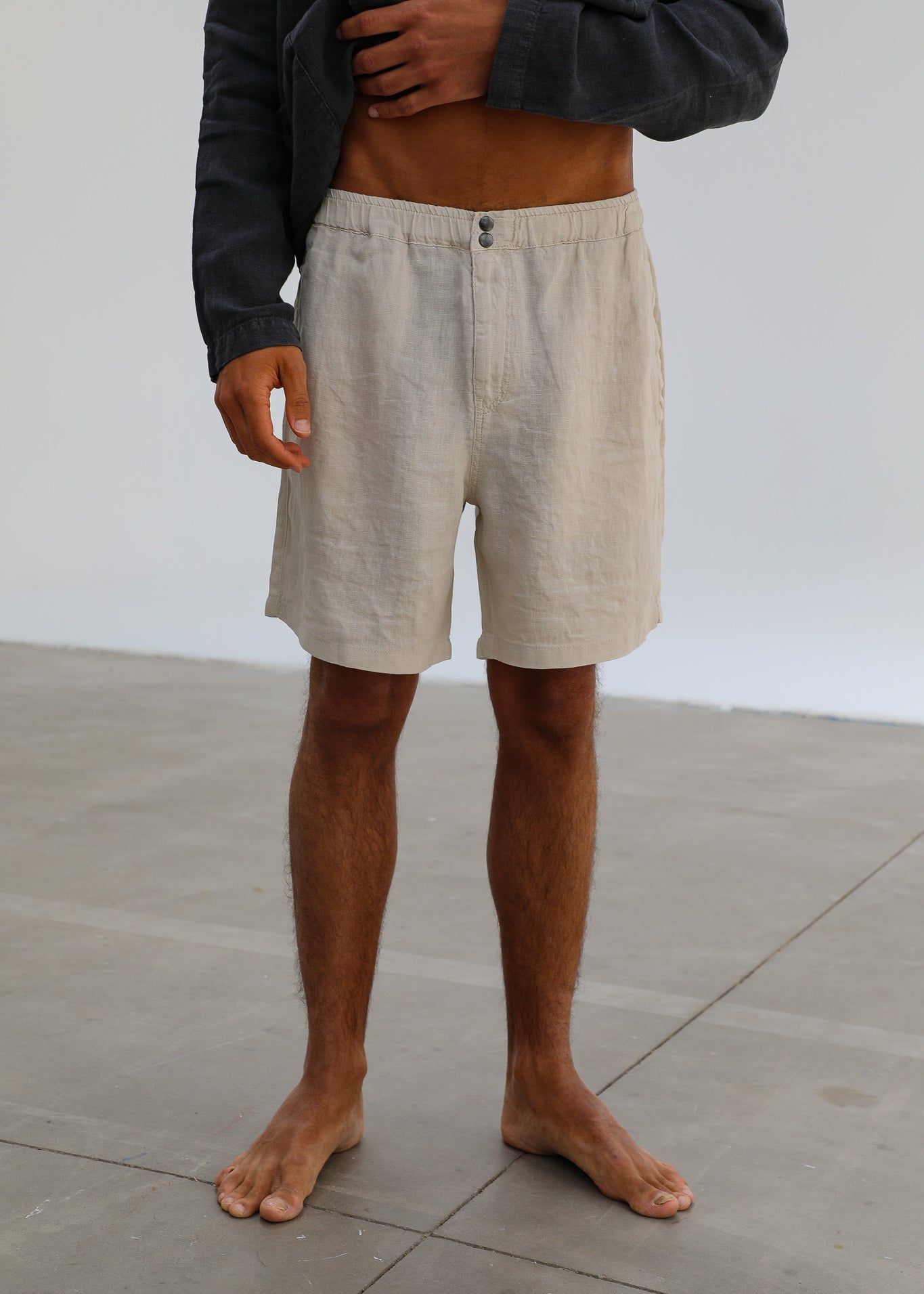 Linen Short Comfy Pants Beige