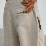 Linen Short Comfy Pants Beige