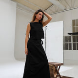 Long Knot Skirt Black