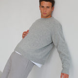 Round Knit Sweater Light Grey