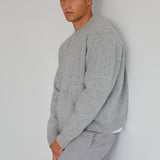 Round Knit Sweater Light Grey