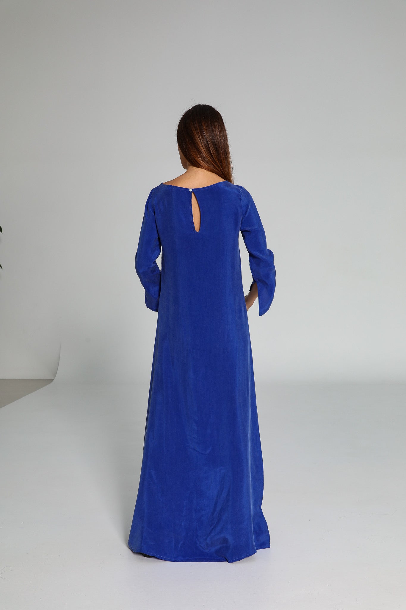 white christmas dresses Women's Bohemian Blue Cotton T-Back Maxi Dress main image 1