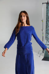 Maxi Cupro Dress Blue