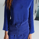 Maxi Cupro Dress Blue