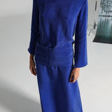 Maxi Cupro Dress Blue