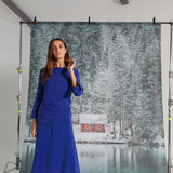 Maxi Cupro Dress Blue