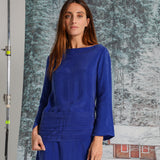 Maxi Cupro Dress Blue