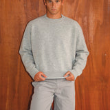 Round Knit Sweater Light Grey
