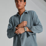 Vintage Shirt Stripes Blue