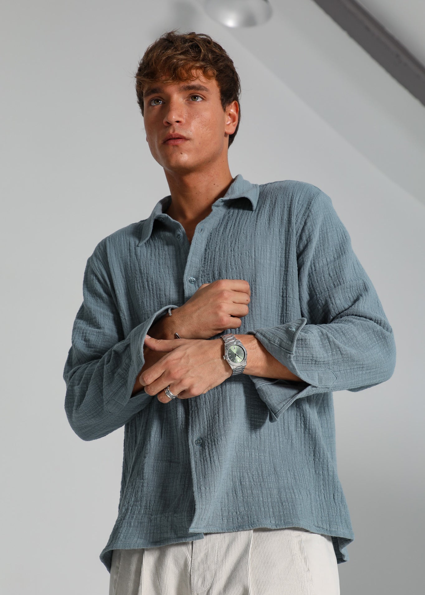 Vintage Shirt Stripes Blue