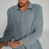 Vintage Shirt Stripes Blue