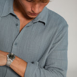 Vintage Shirt Stripes Blue