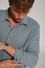 Vintage Shirt Stripes Blue