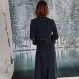 Maxi Cupro Skirt Navy