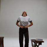 Short Ringer T-Shirt Brown & White
