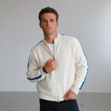 Stripes Zip Knit Sweater Natural